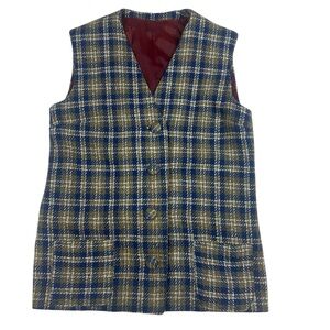 Vintage Plaid Button-Up Vest